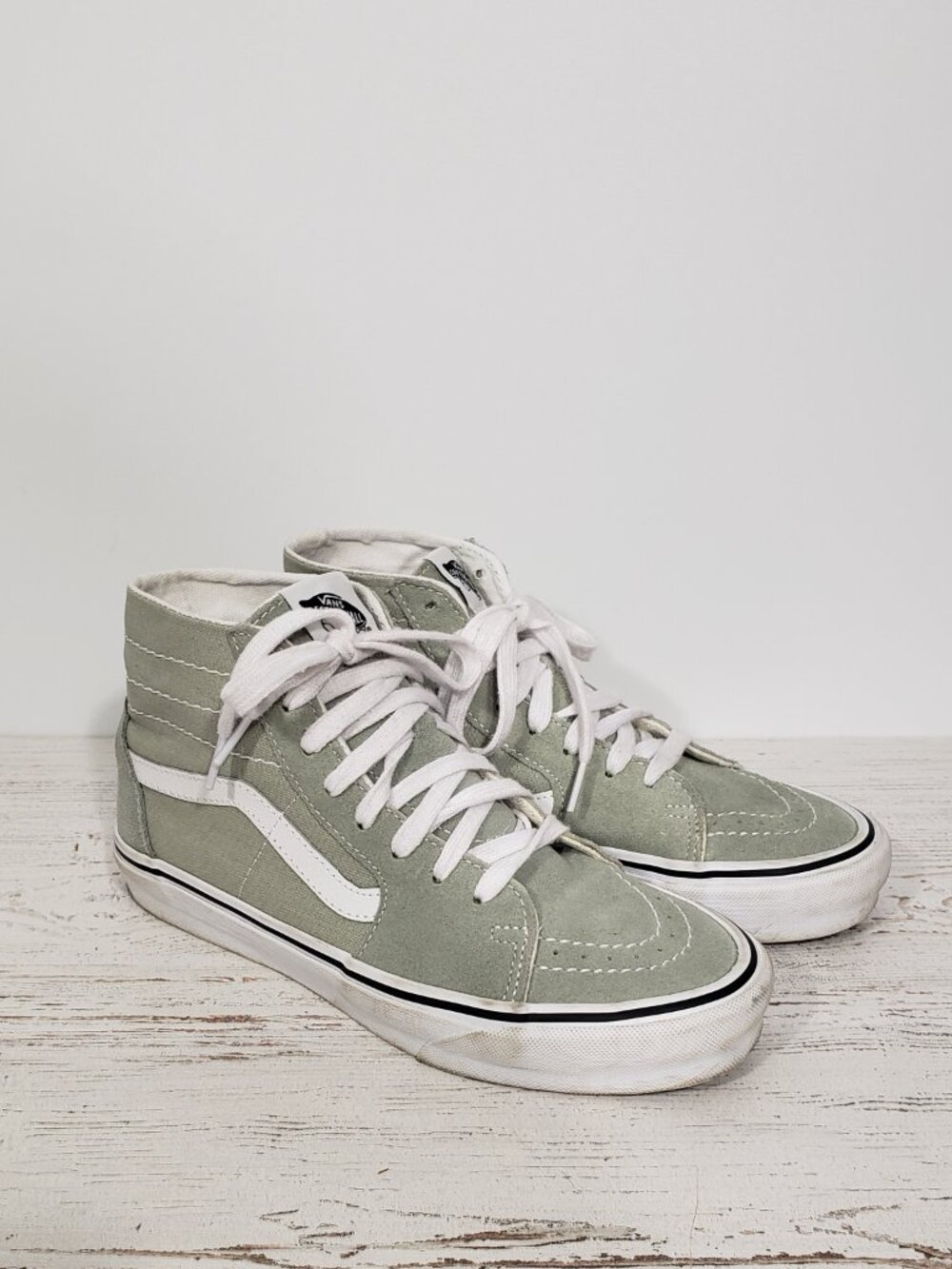 Vans  Sage Green High Top Sneakers  Women's 8   Men's 6.5  Skater Y2K